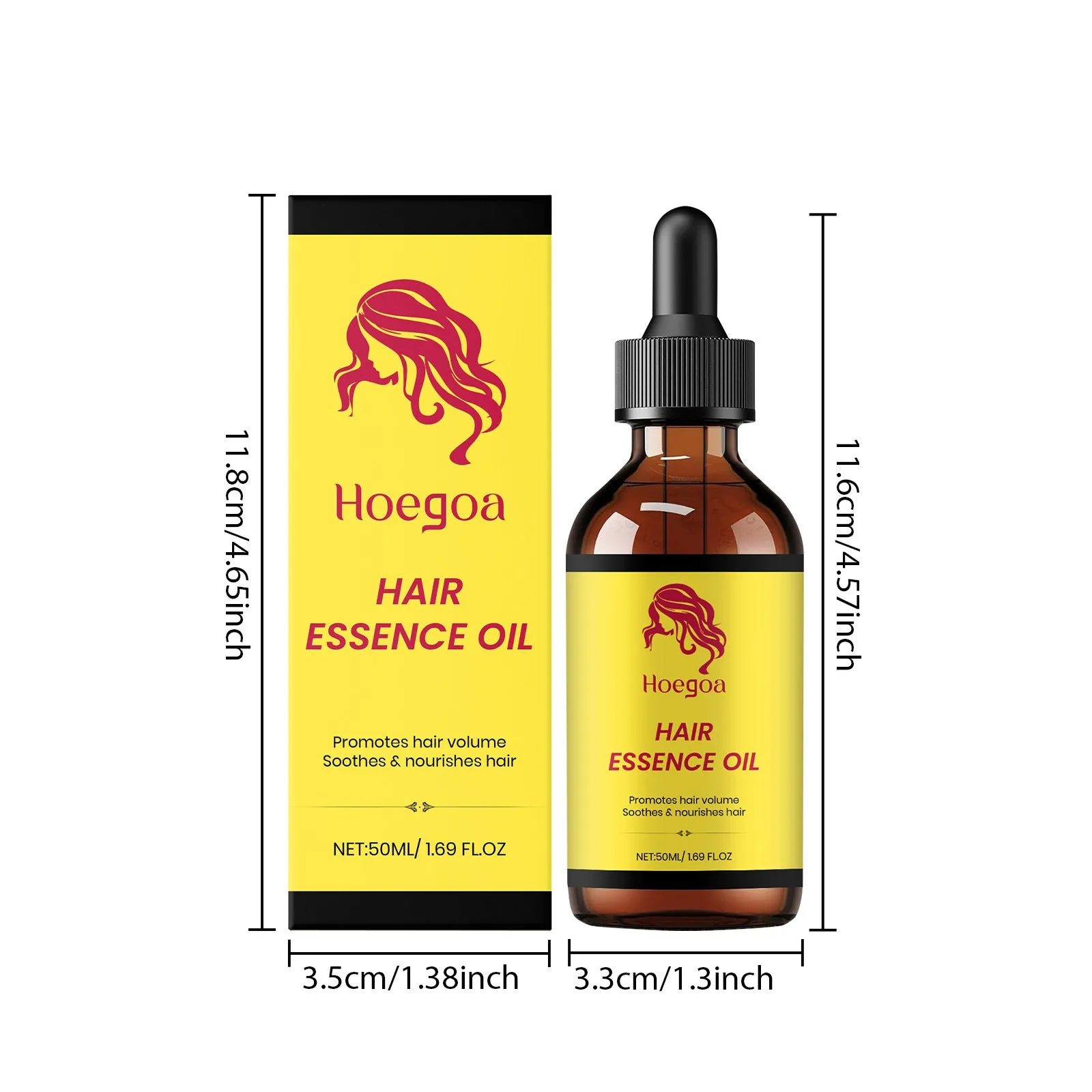 50ml bottle of moisturizing hair care liquid with coconut and rosemary oils
