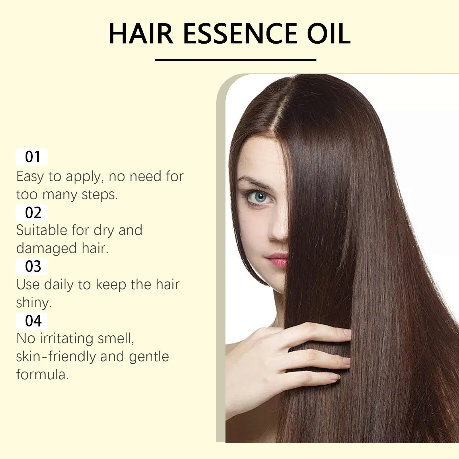50ml bottle of moisturizing hair care liquid with coconut and rosemary oils