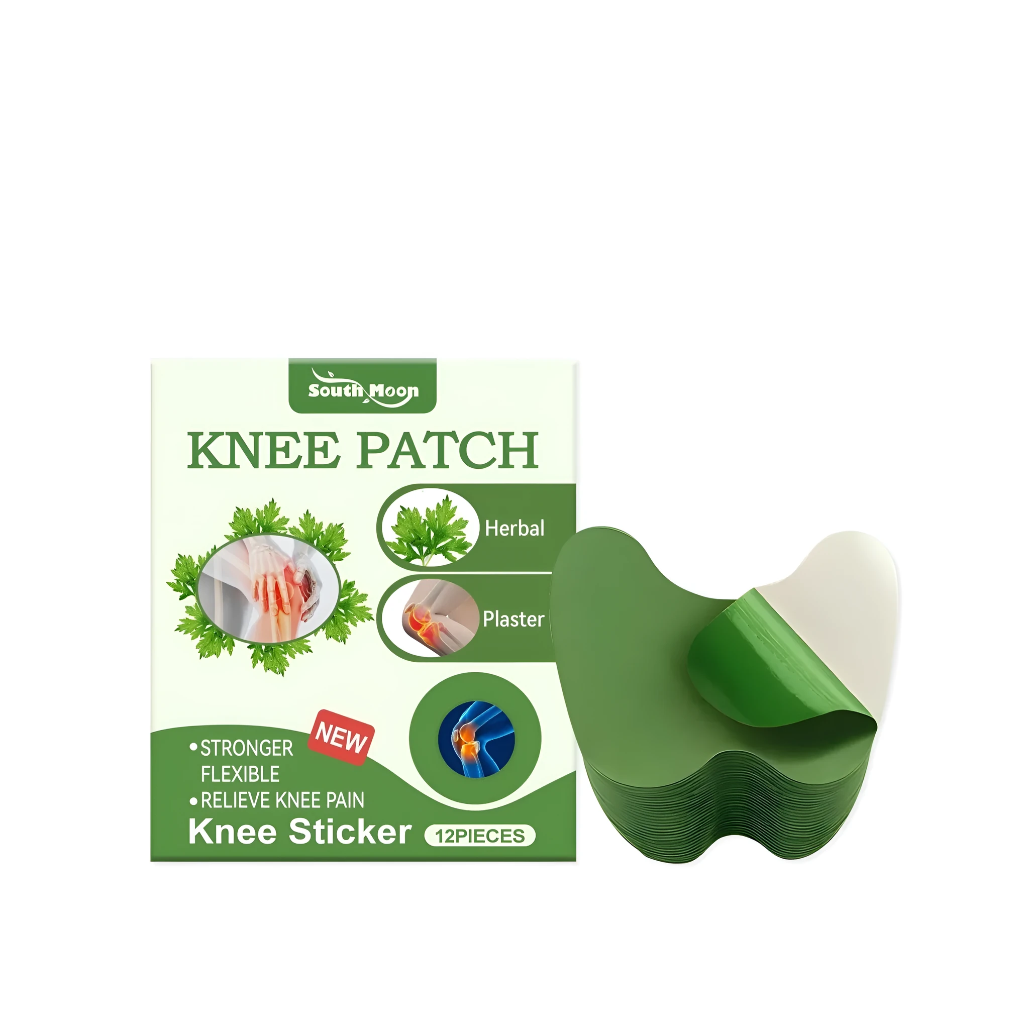 Ai Cao Knee Care Patch pack of 12 herbal stickers with wormwood ginger cinnamon safflower for joint relief