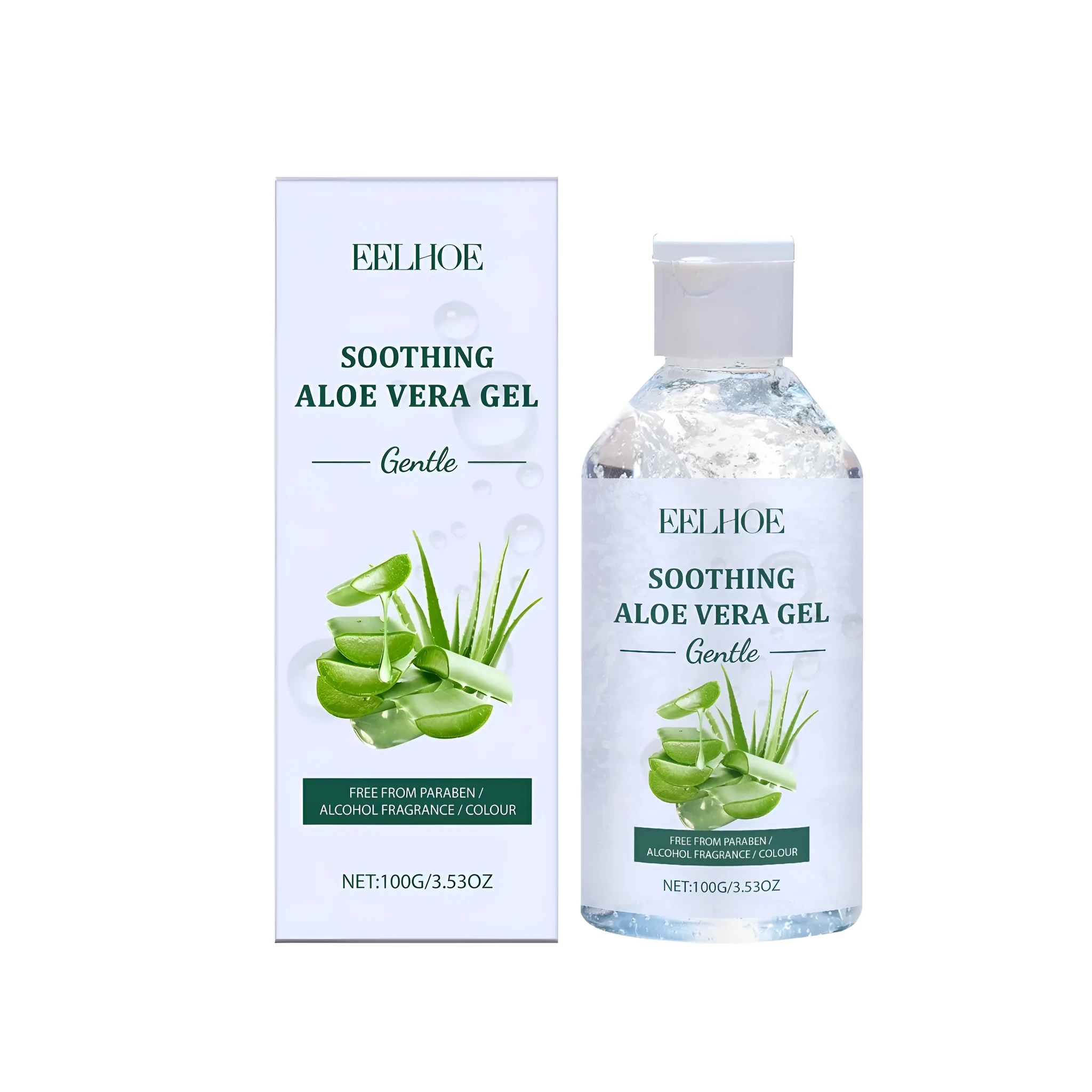100g tube of aloe vera gel with hyaluronic acid for face and body moisturising