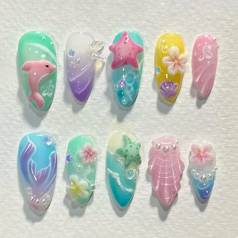 Women's three-dimensional flower butterfly love nail sticker plastic self-adhesive 30 bits per box multiple colours