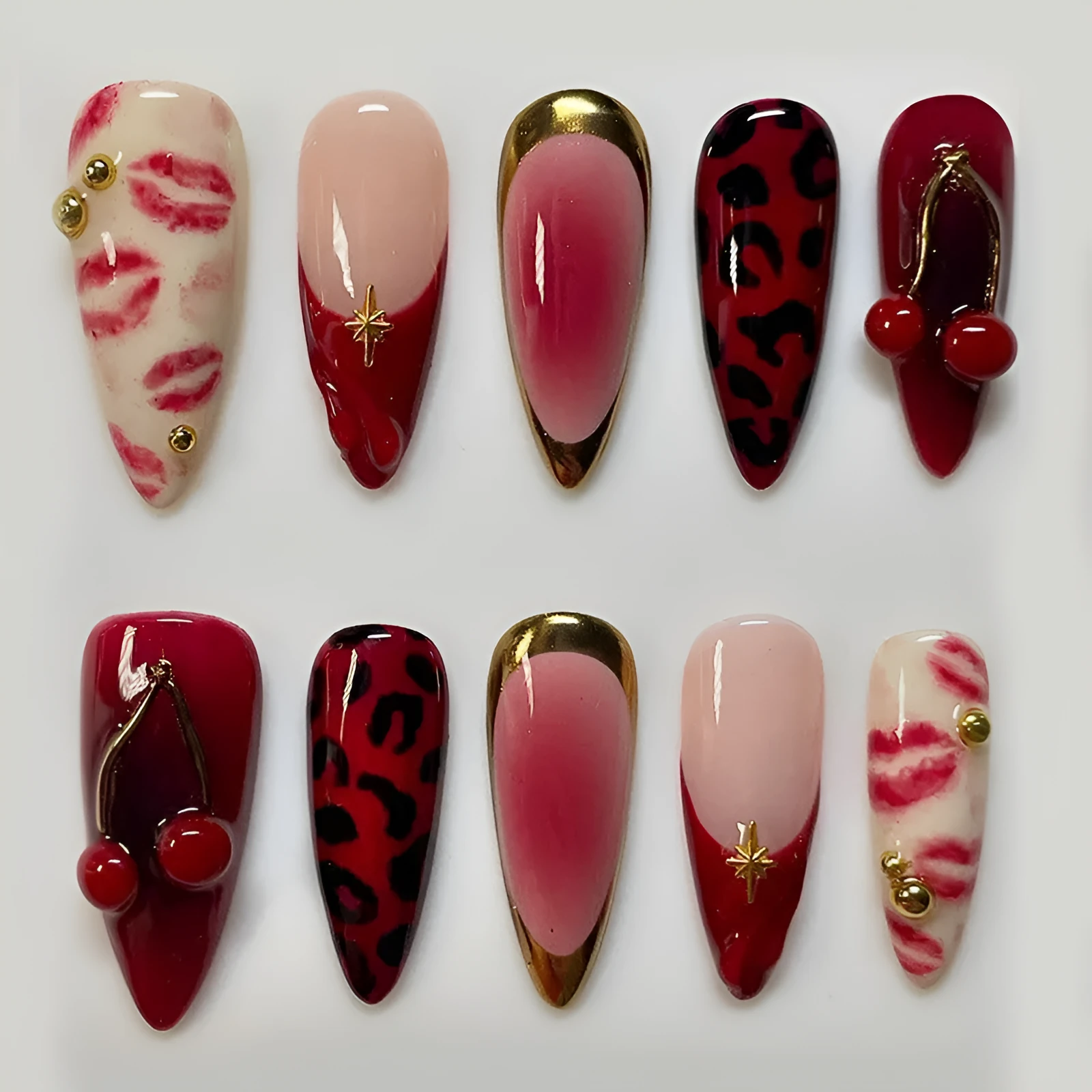 Women's three-dimensional flower butterfly love nail sticker plastic self-adhesive 30 bits per box multiple colours
