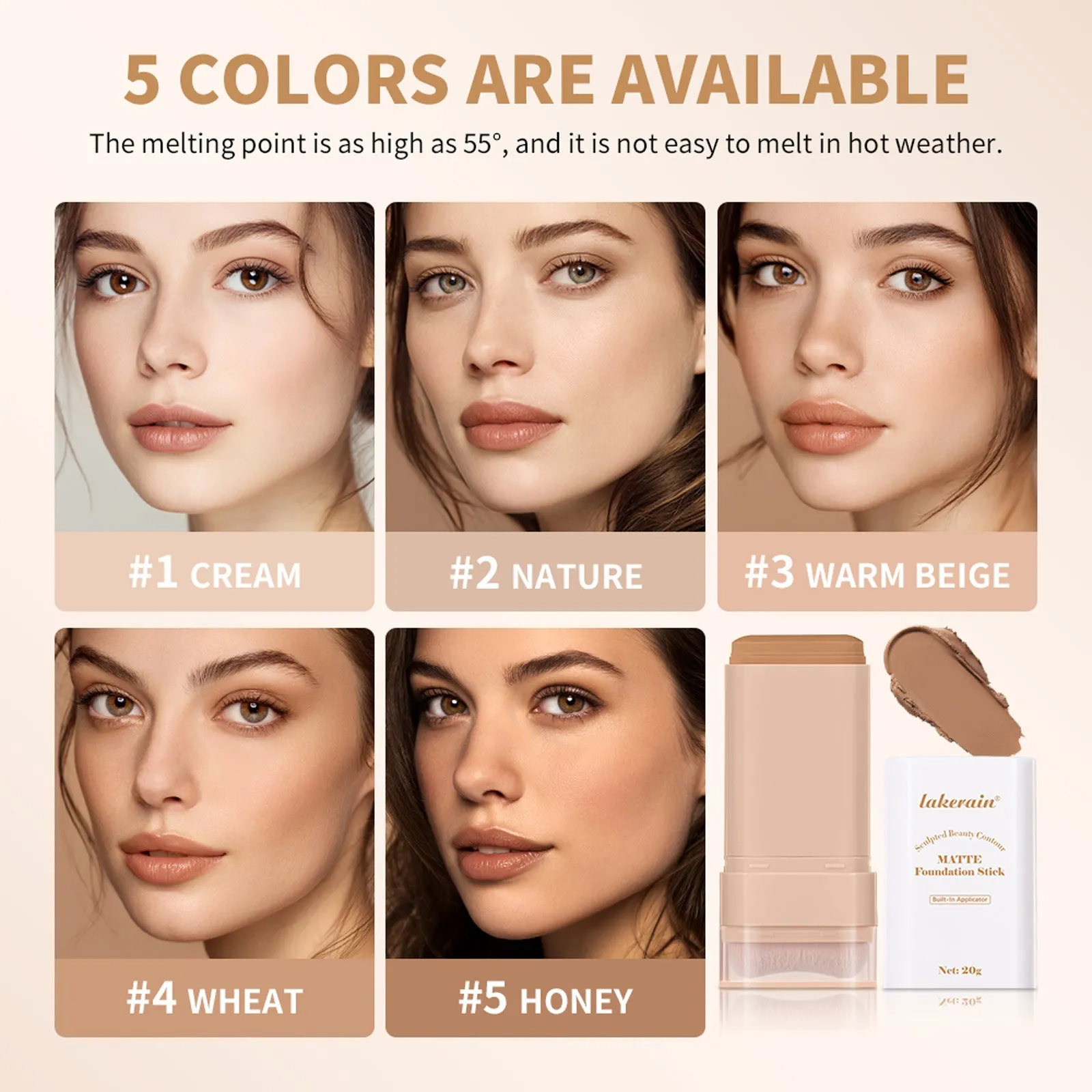 Eraser Stick Foundation Natural Nude Feel 20g buildable coverage stick for universal skin types