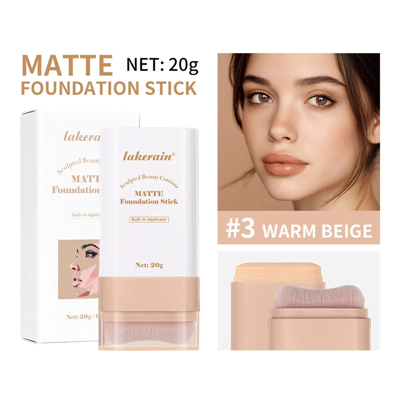 Eraser Stick Foundation Natural Nude Feel 20g buildable coverage stick for universal skin types