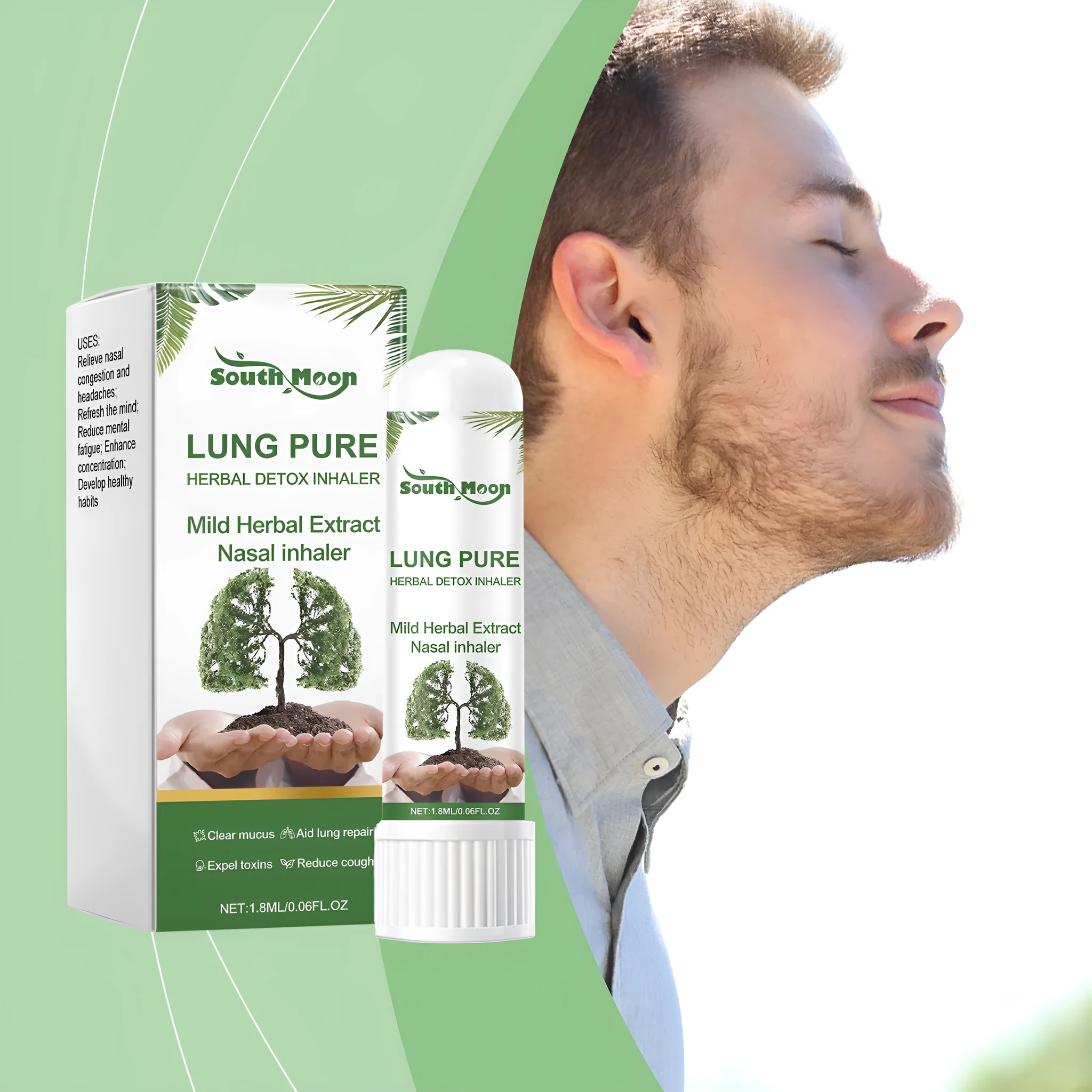SouthMoon Herbal Body Care Nasal Aspiration stick 1.8ml with menthol and marigold for mild relief