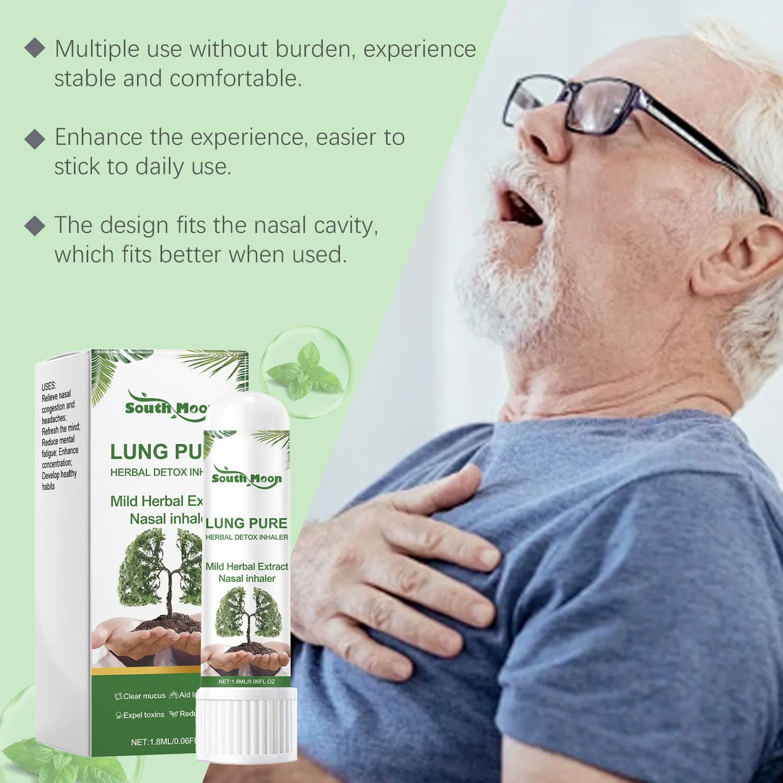 SouthMoon Herbal Body Care Nasal Aspiration stick 1.8ml with menthol and marigold for mild relief
