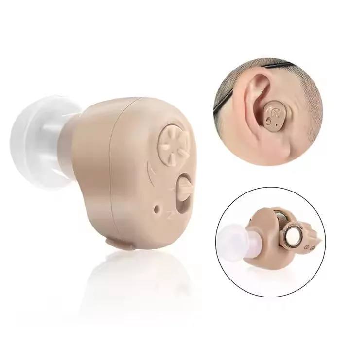 Rechargeable in-the-ear hearing aid with intelligent noise reduction for elderly users