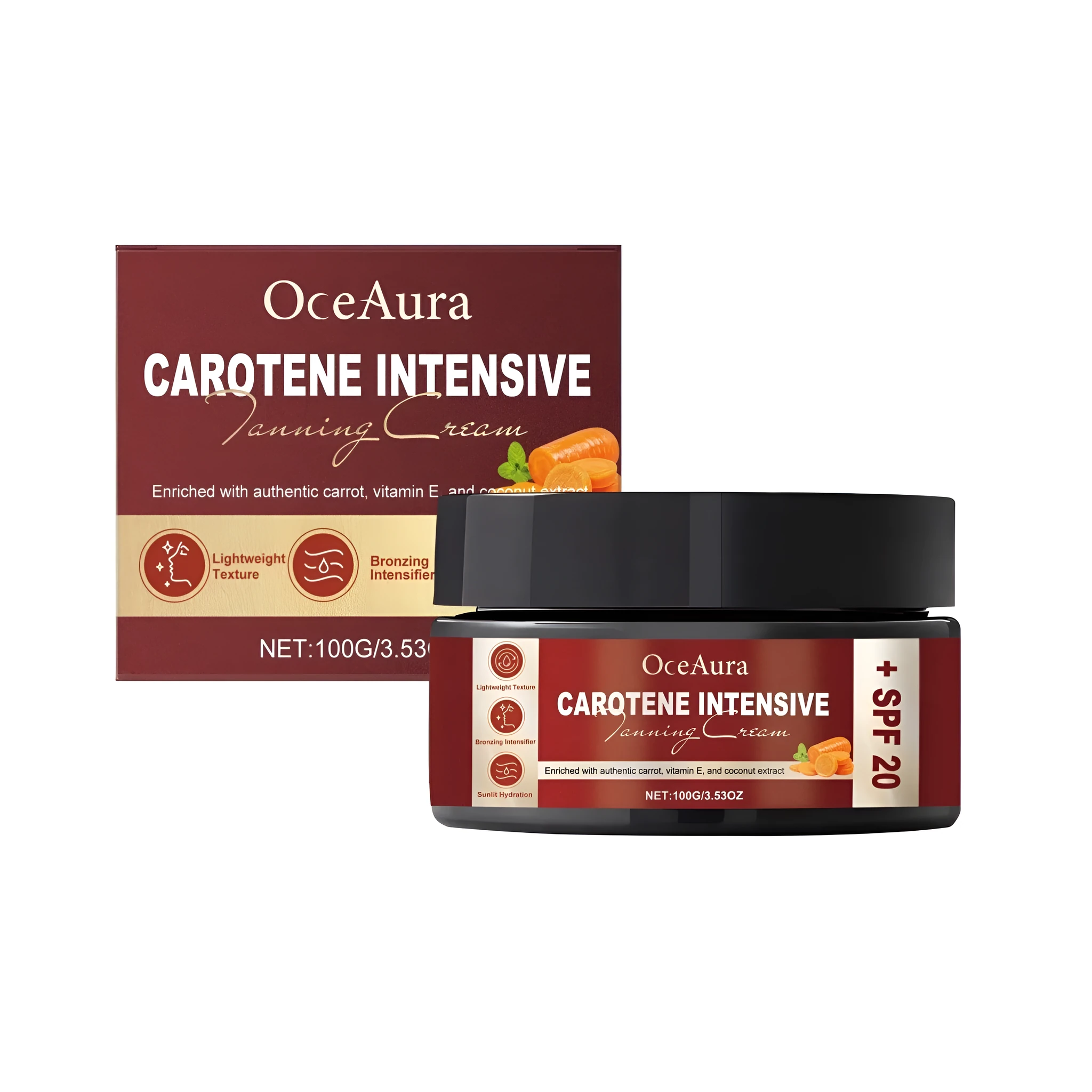 100g tube of tanning cream with beta-carotene and vitamin E for gradual natural colour