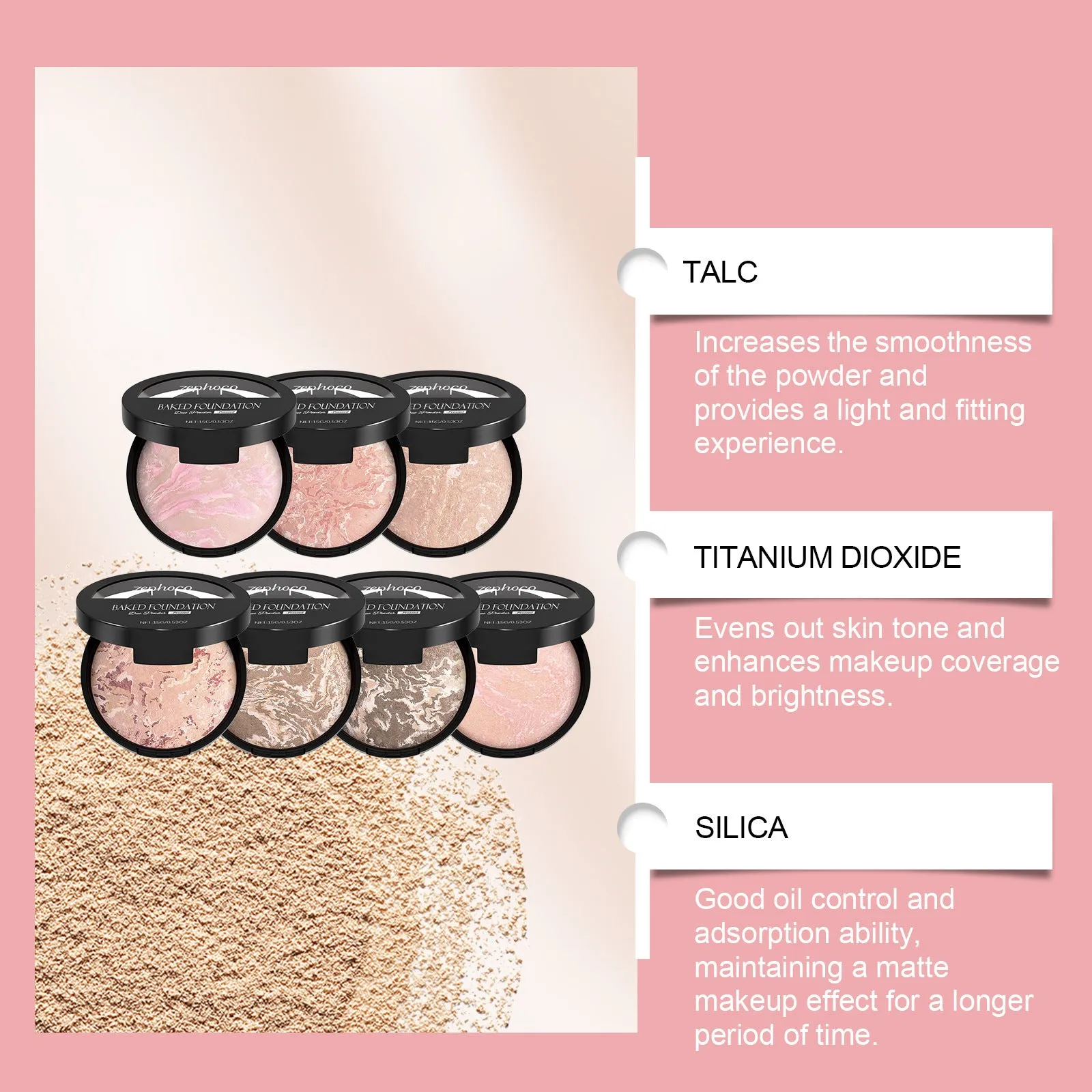 Light thin fit concealer powder 15g in seven colour options #01 to #07 in compact packaging
