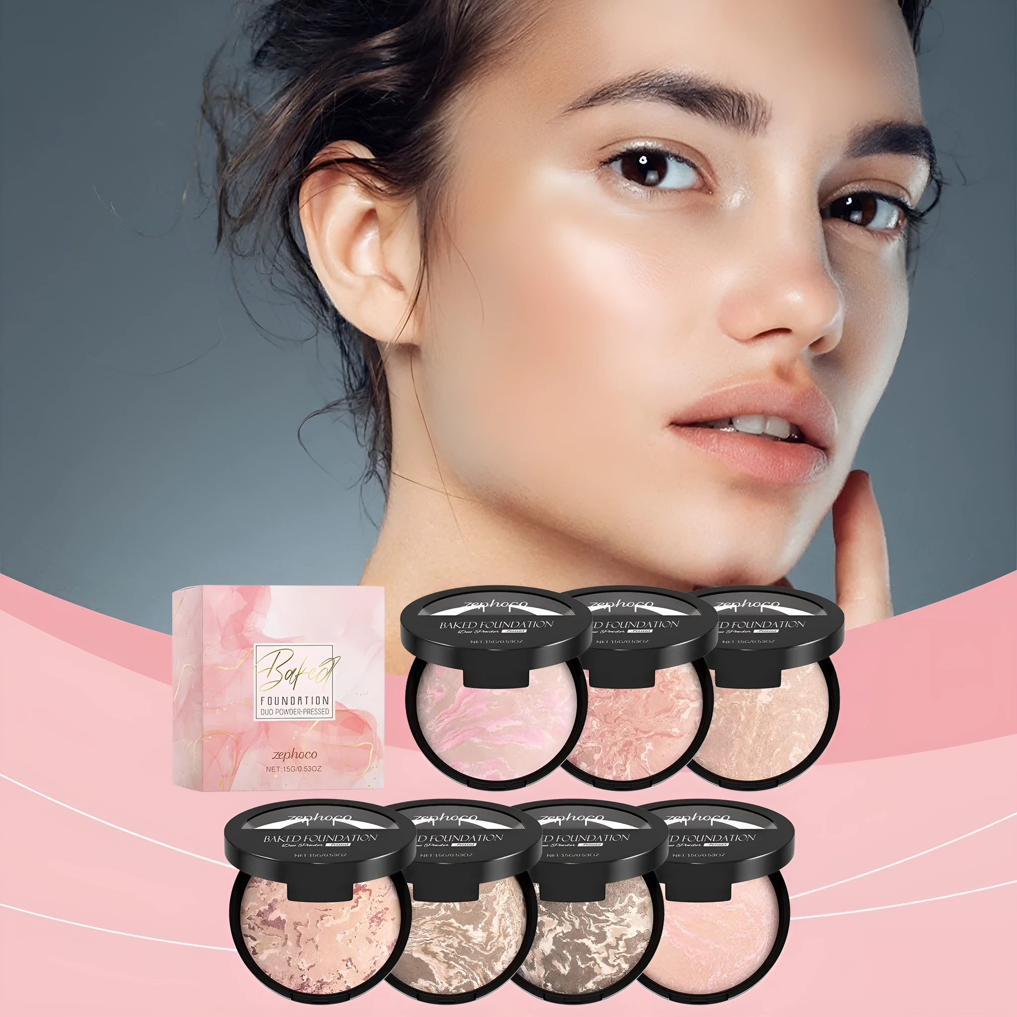 Light thin fit concealer powder 15g in seven colour options #01 to #07 in compact packaging