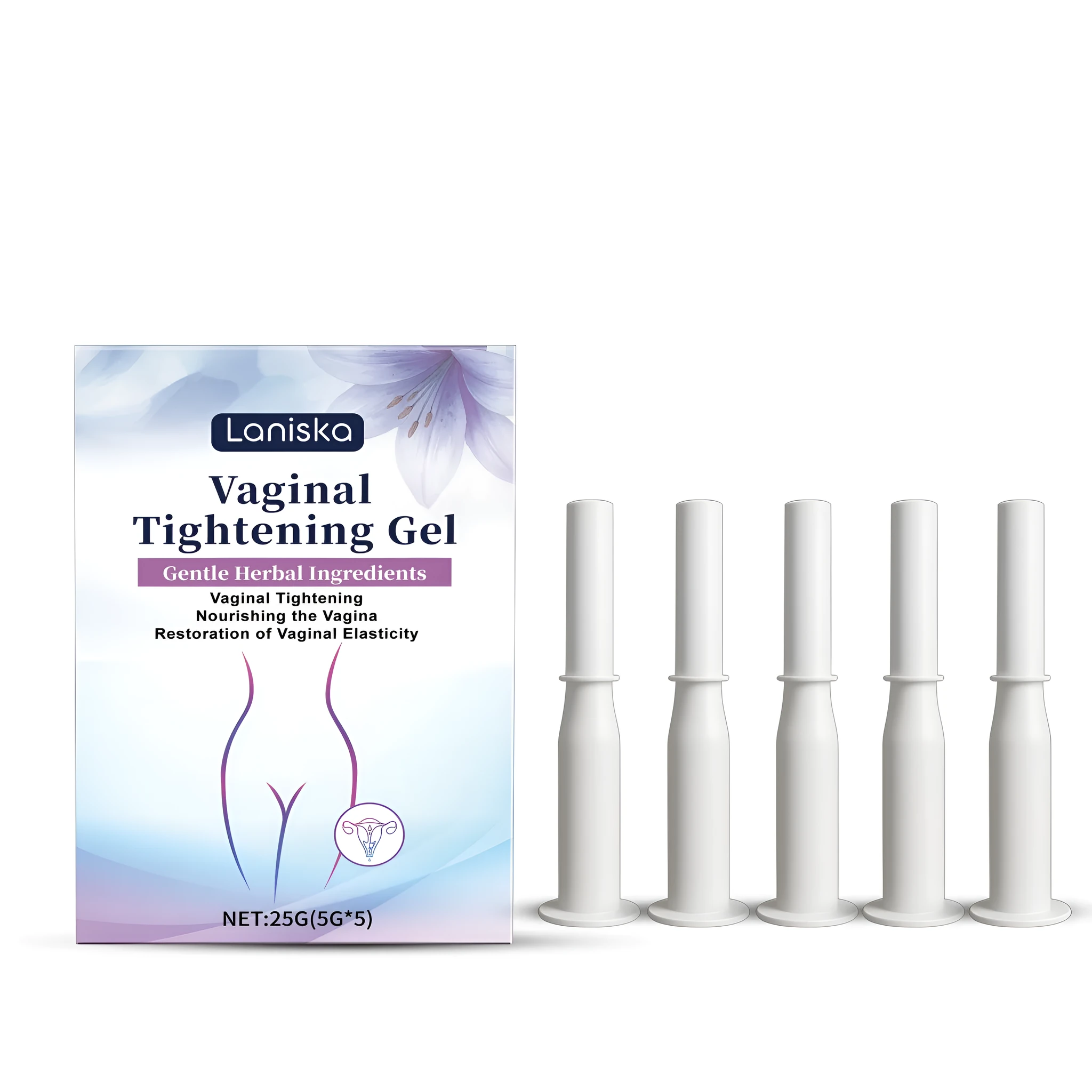Vaginal tightening gel with probiotics and herbal extracts in a 25g tube for feminine intimate care