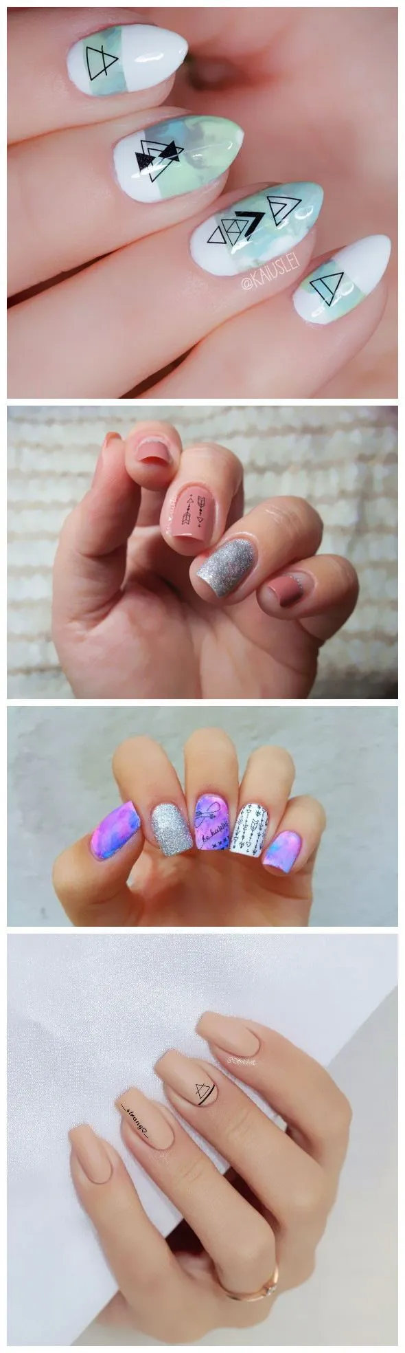 Geometric DIY art nail polish stickers in colour DC306, self-adhesive nail wraps for creative manicure