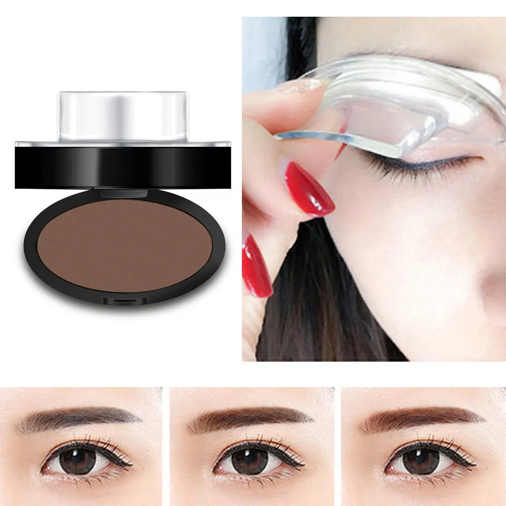 ALVER coffee eyebrow powder seal with arched eyebrow style in compact packaging