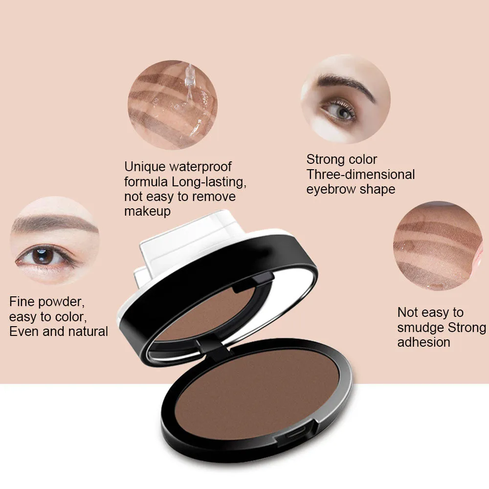 ALVER coffee eyebrow powder seal with arched eyebrow style in compact packaging