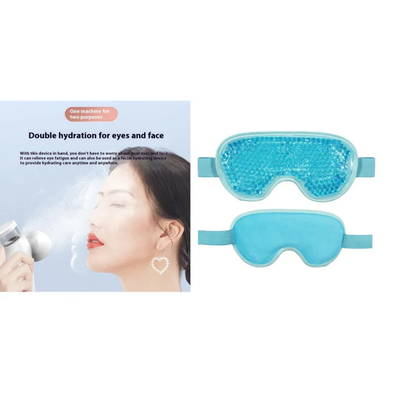 White portable electronic eye device with USB charging port and eye mask attachment