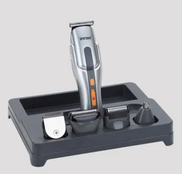 Silver electric hair clipper with high-efficiency alloy sharp angle cutter head