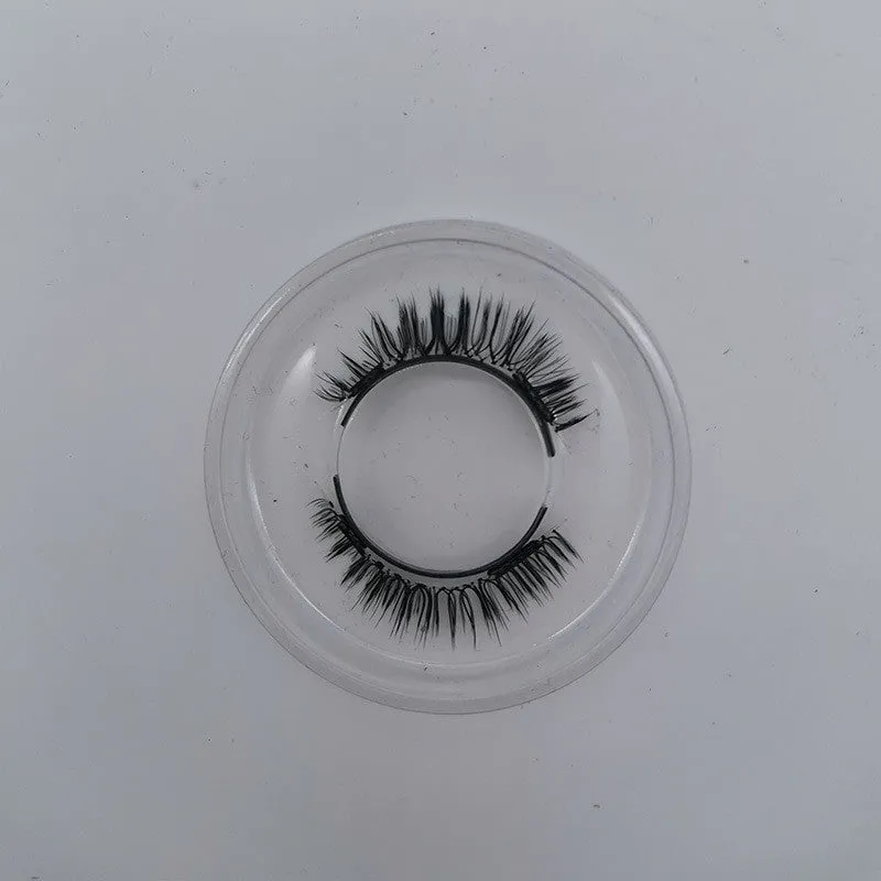 Magnetic false eyelashes in black with hard magnetic material and quantum clip on pink folding box