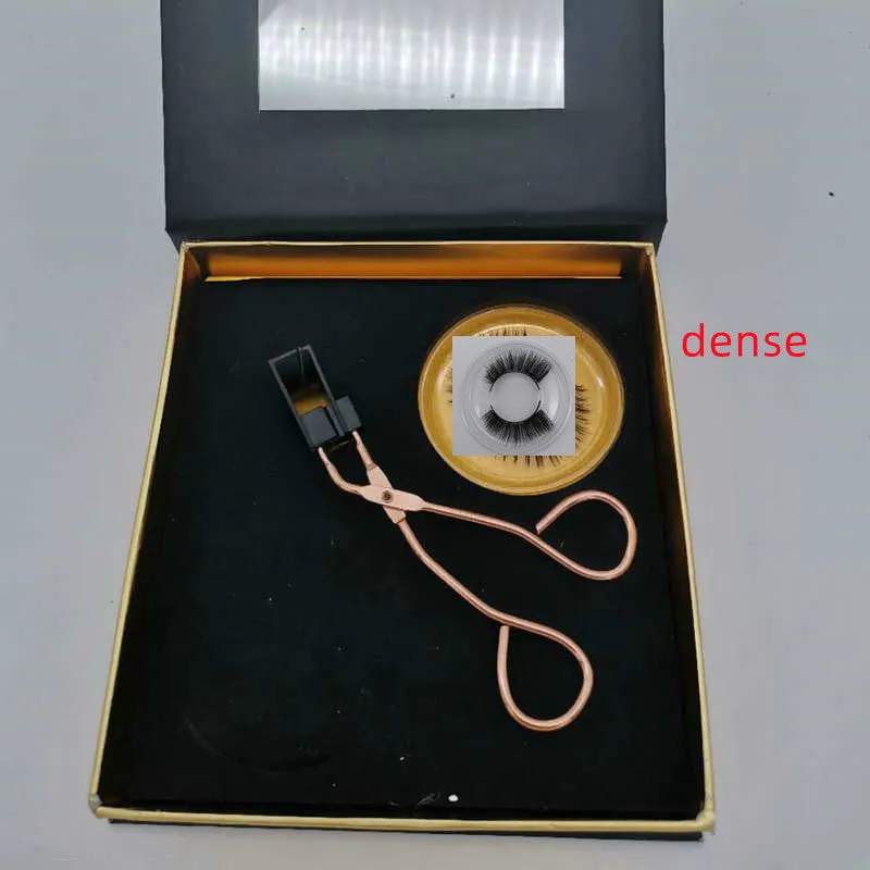 Magnetic false eyelashes in black with hard magnetic material and quantum clip on pink folding box