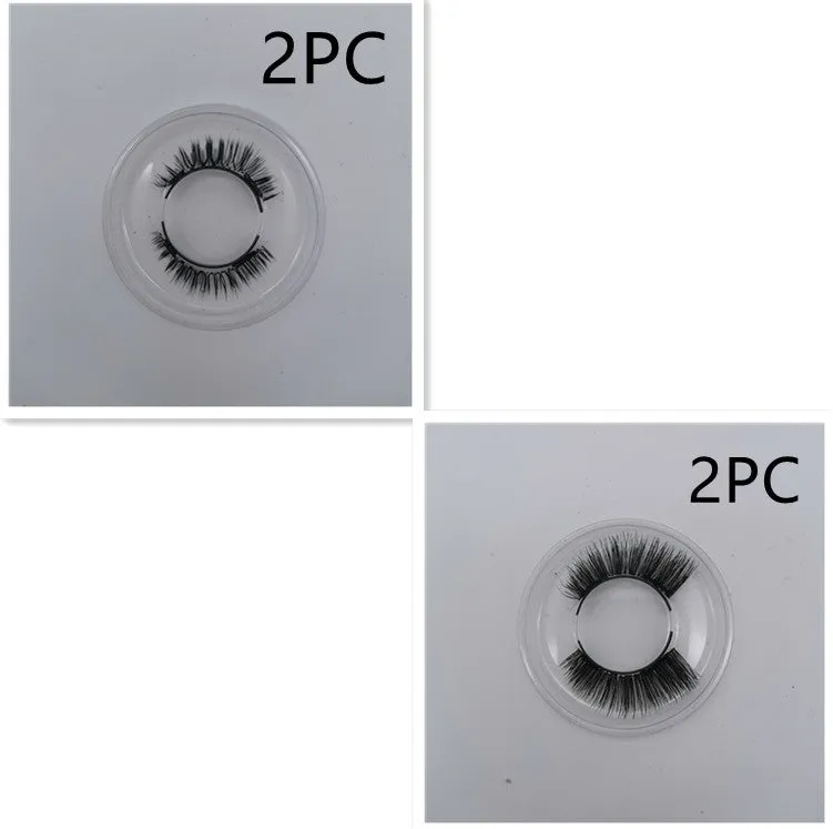Magnetic false eyelashes in black with hard magnetic material and quantum clip on pink folding box