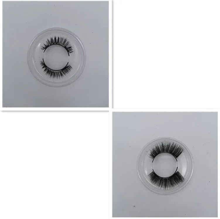 Magnetic false eyelashes in black with hard magnetic material and quantum clip on pink folding box