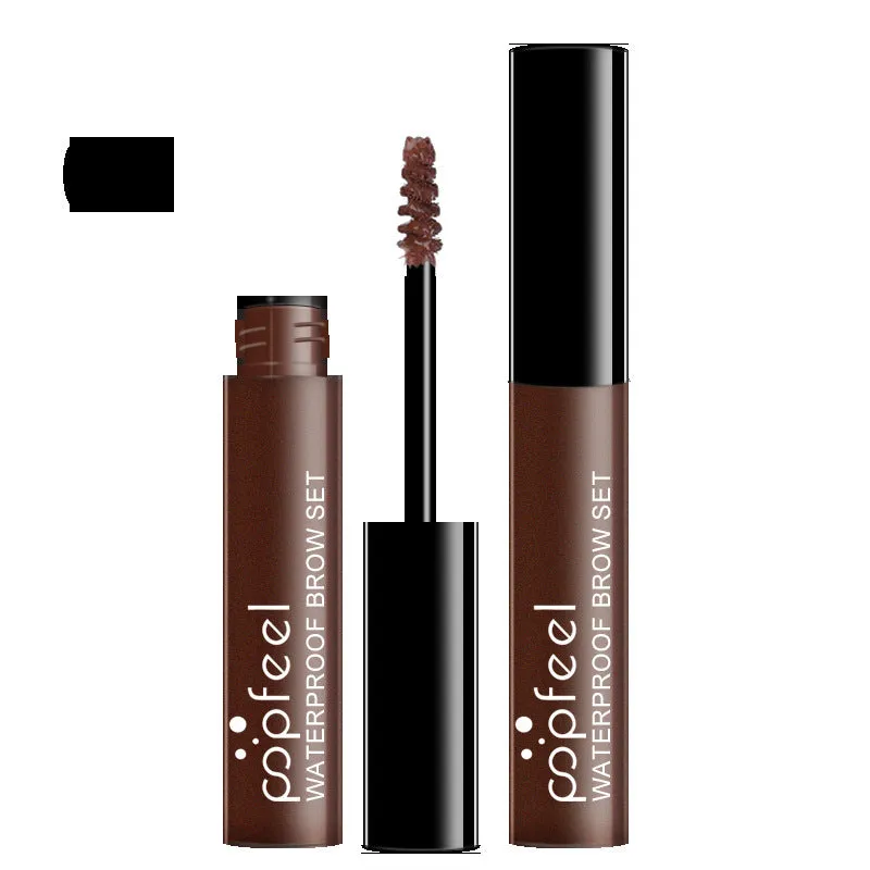 POPFEEL eyebrow dye cream kit with applicator brush and four colour option labels No.1 No.2 No.3 No.4