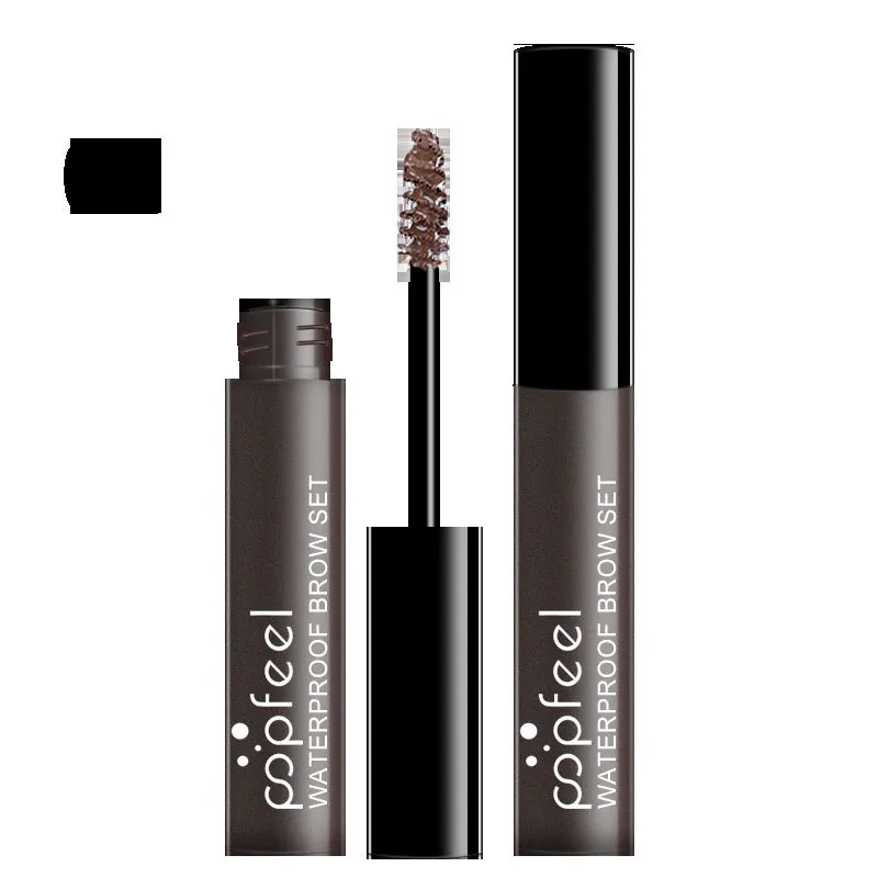 POPFEEL eyebrow dye cream kit with applicator brush and four colour option labels No.1 No.2 No.3 No.4