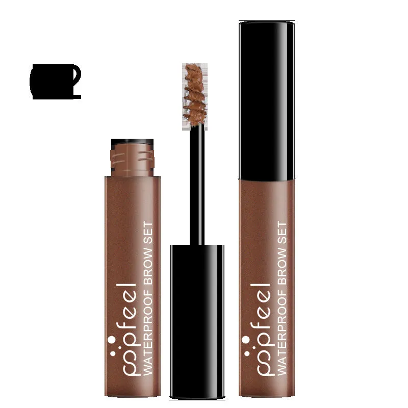 POPFEEL eyebrow dye cream kit with applicator brush and four colour option labels No.1 No.2 No.3 No.4