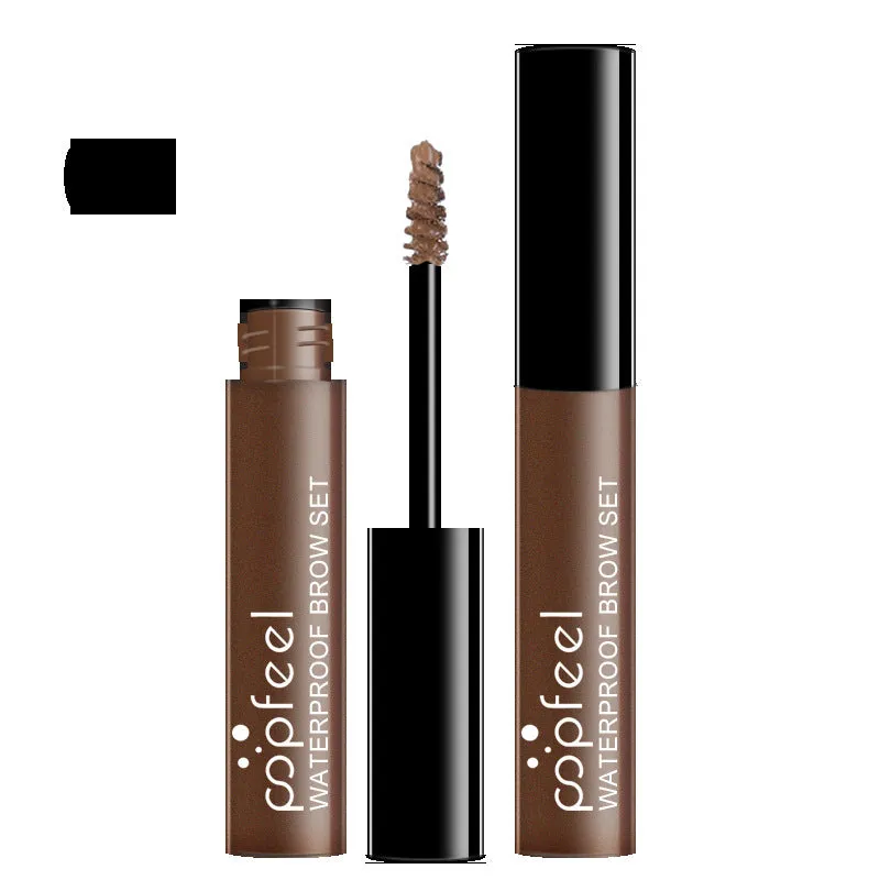 POPFEEL eyebrow dye cream kit with applicator brush and four colour option labels No.1 No.2 No.3 No.4