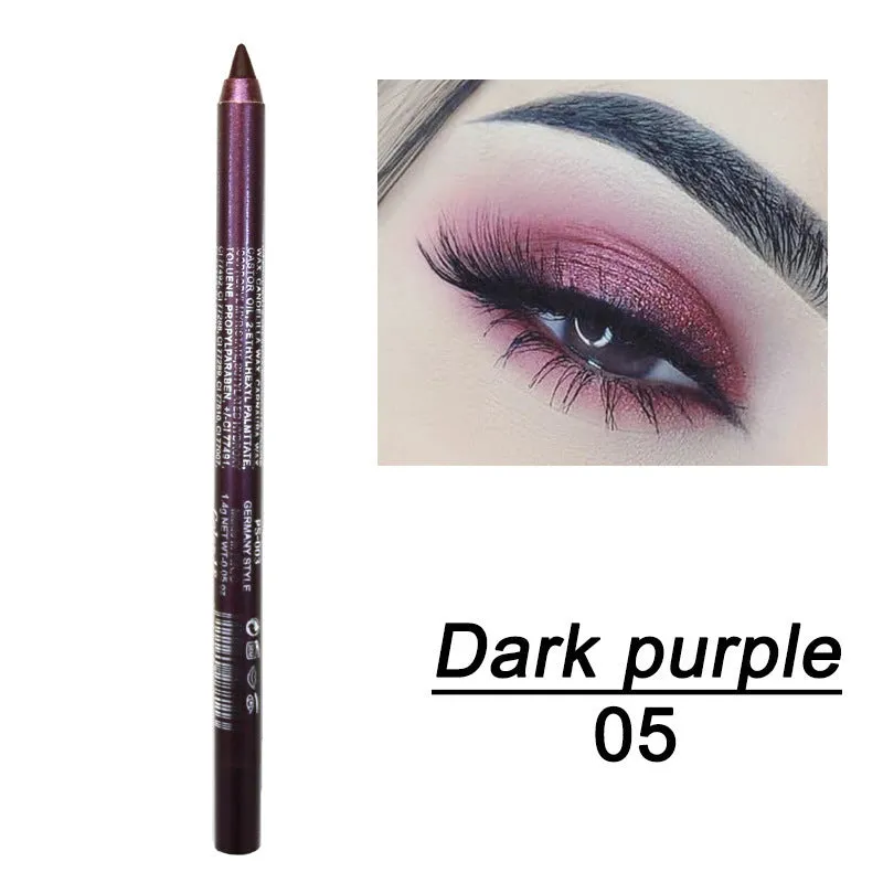 Dual use gel eyeliner pen waterproof sweat proof in 14 colours including black and espresso