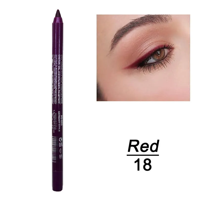 Dual use gel eyeliner pen waterproof sweat proof in 14 colours including black and espresso