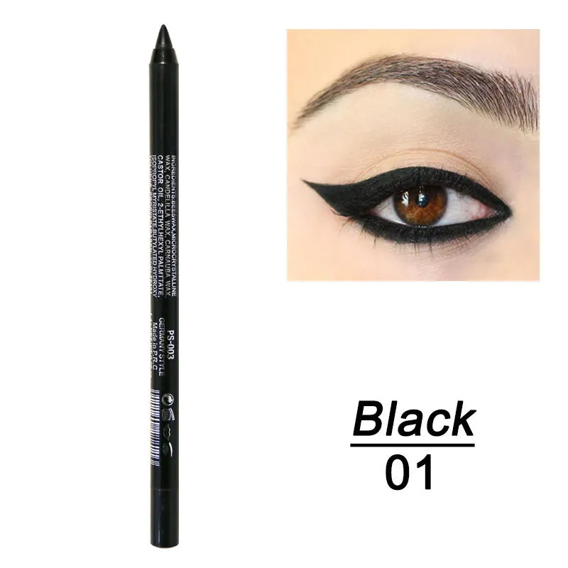 Dual use gel eyeliner pen waterproof sweat proof in 14 colours including black and espresso