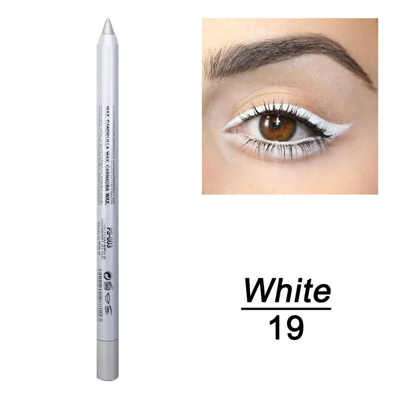 Dual use gel eyeliner pen waterproof sweat proof in 14 colours including black and espresso