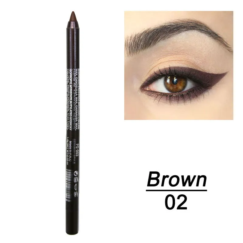 Dual use gel eyeliner pen waterproof sweat proof in 14 colours including black and espresso