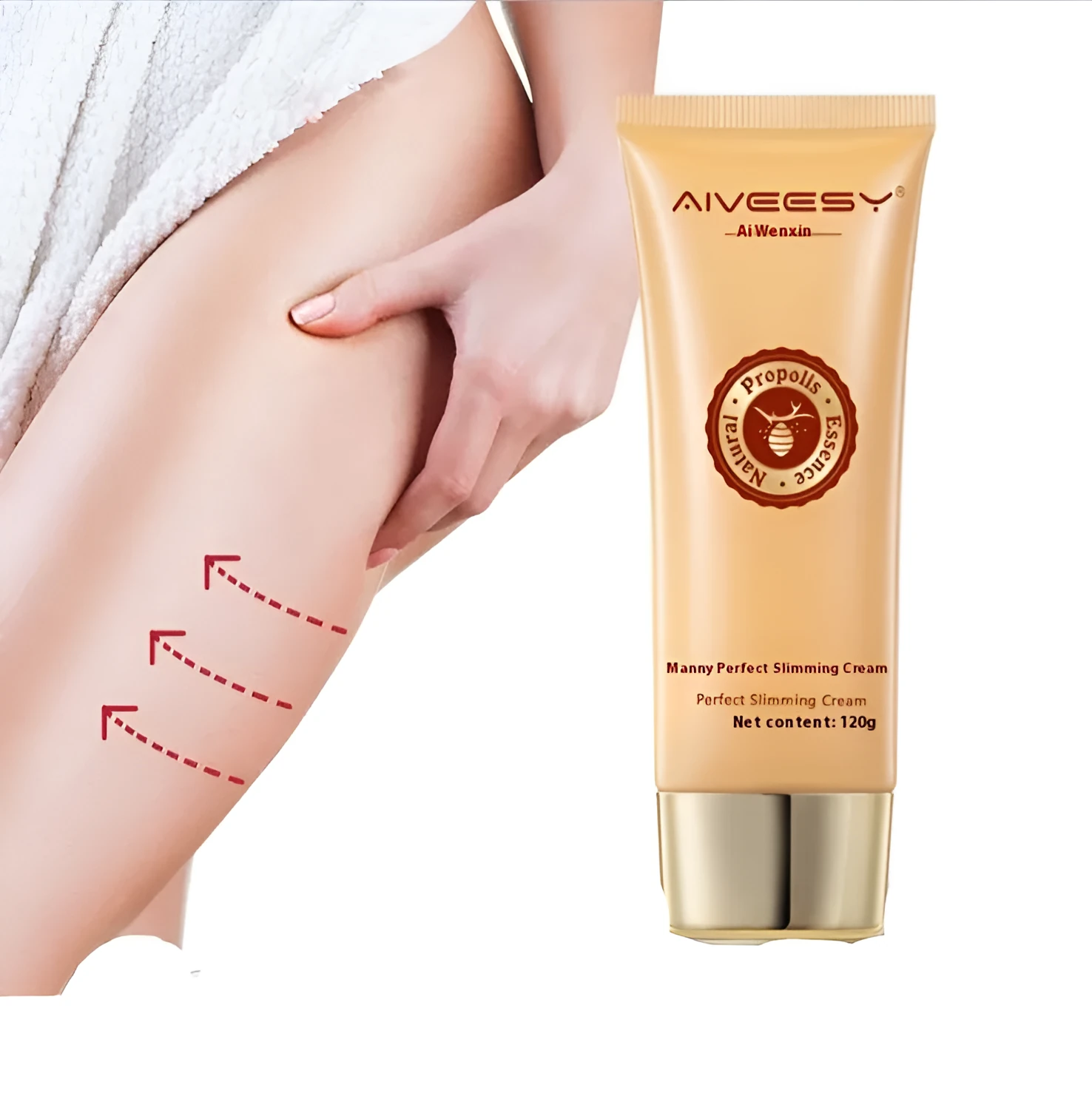 Slimming cream jar 120g with sea bream and witch hazel for topical body firming treatment