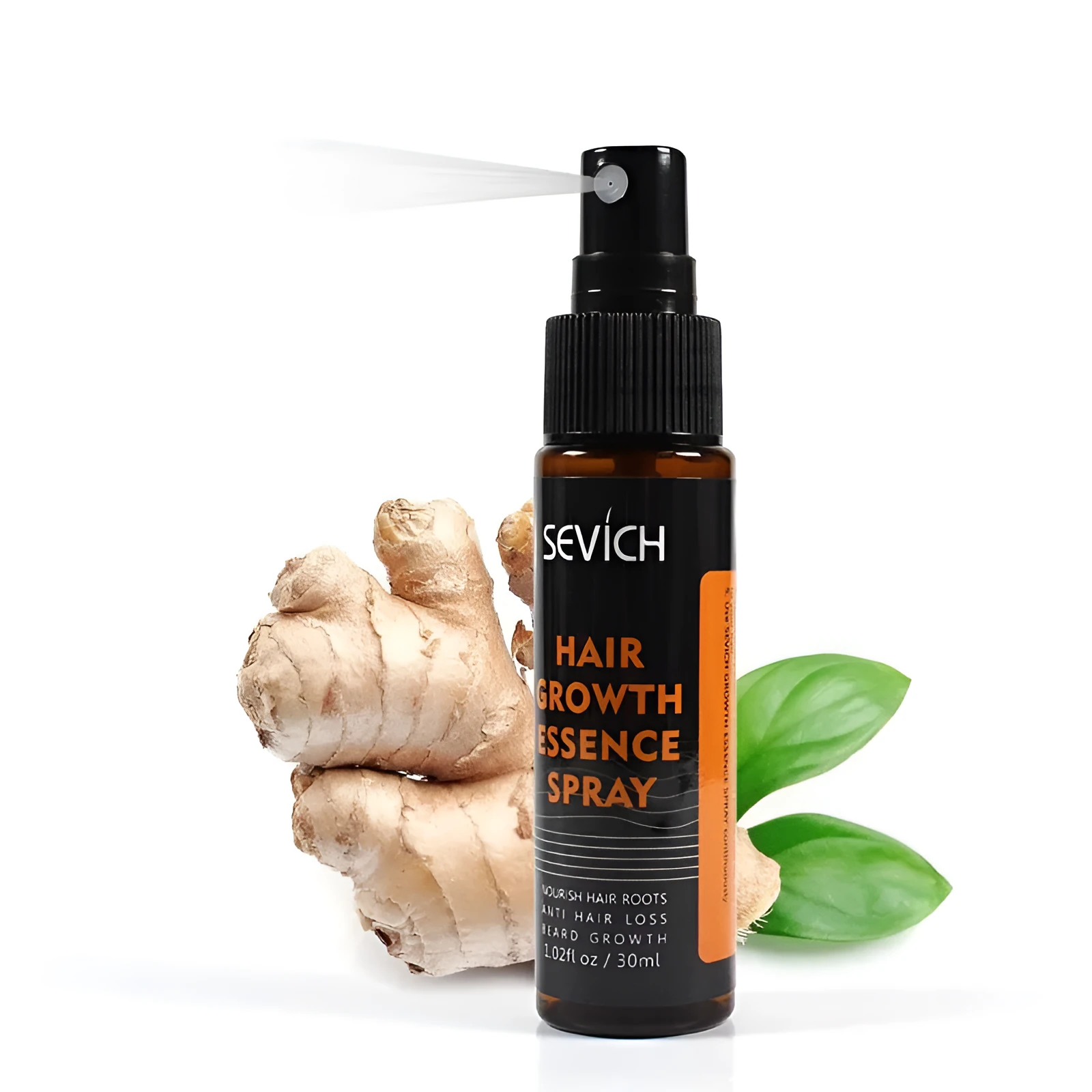 Black anti-drop hair lotion spray 30ml for hair loss prevention and scalp treatment