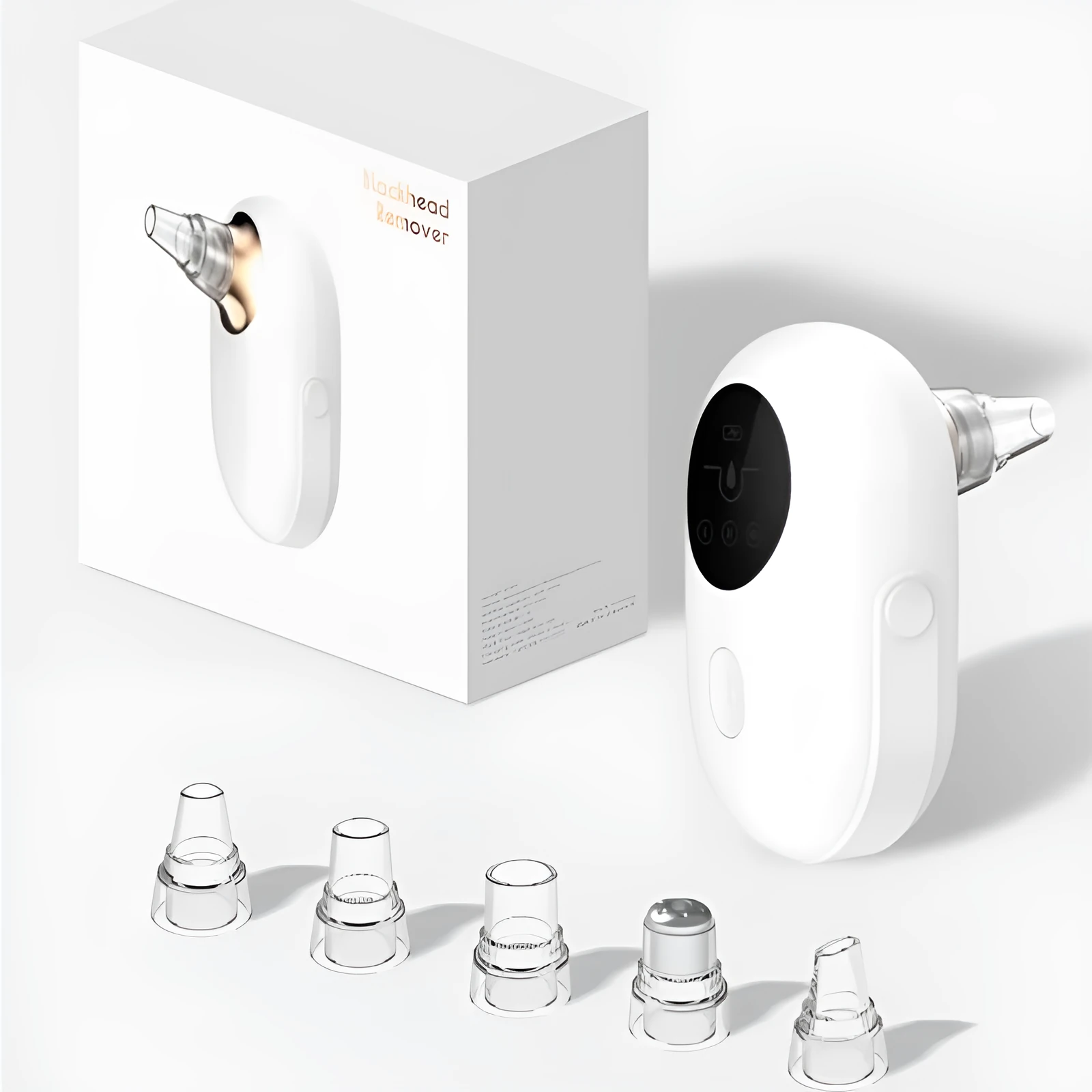 Rechargeable blackhead electric cleanser in gold for deep facial cleaning and acne treatment at home