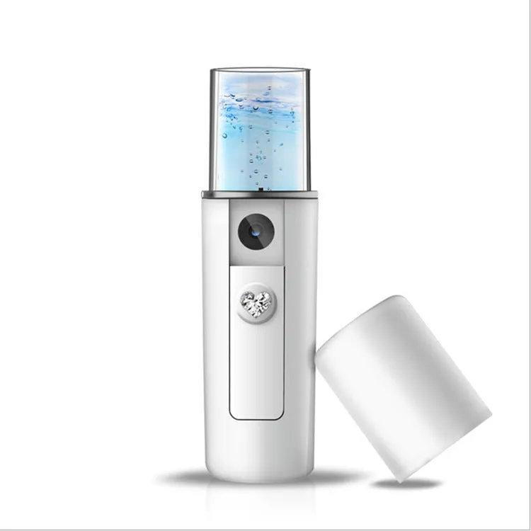 White ABS plastic multi-function facial beauty instrument set including colour light device, nano mist, acne needle and blackhead sucker
