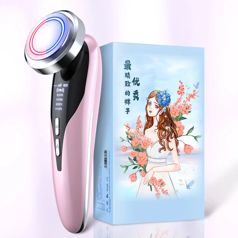 Beauty face washing instrument in white luxury colour with plastic and alloy body and charging cable