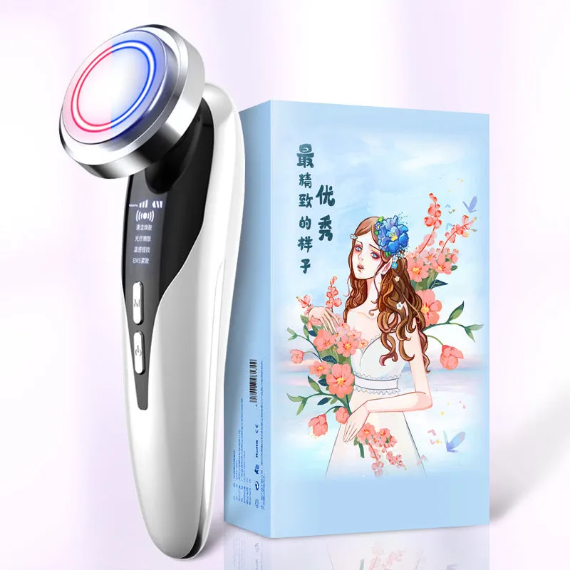 Beauty face washing instrument in white luxury colour with plastic and alloy body and charging cable