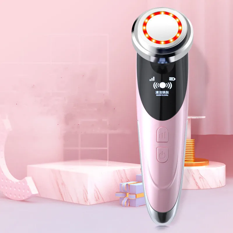 Beauty face washing instrument in white luxury colour with plastic and alloy body and charging cable
