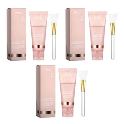 Collagen tearing mask with brush 75g for facial cleansing and moisturising in a white tube
