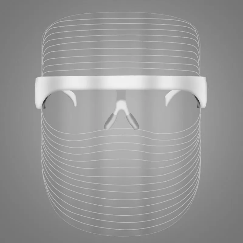 LED three-colour transparent beauty mask for home acne removing and skin whitening, packed size 18.5 x 20.5 x 14 cm