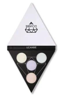 UCANBE Prismatic Highlighter Palette with 4 shades of duochrome iridescent highlight powder in a compact case