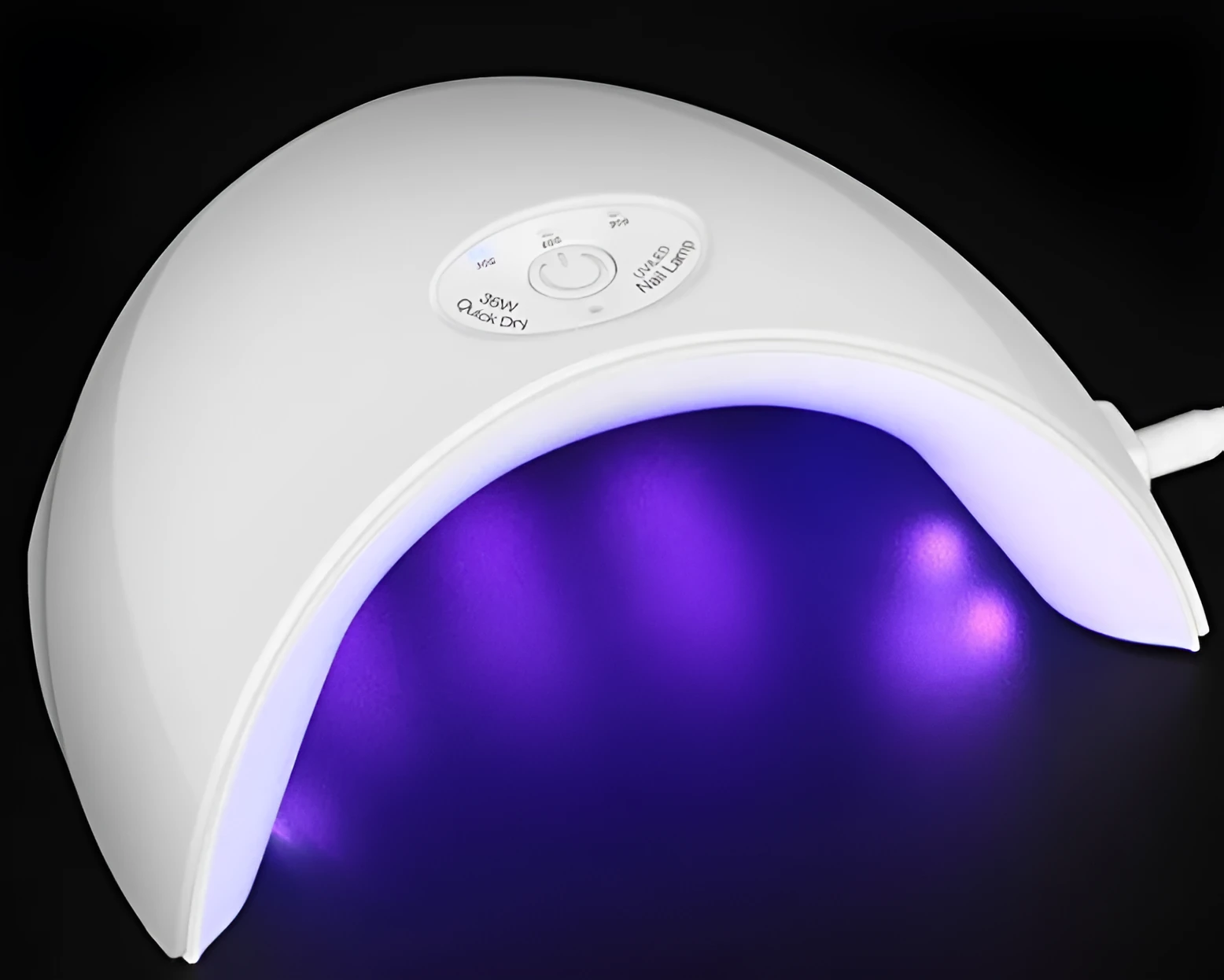 Pink 36W LED nail phototherapy machine dryer with USB cable for gel nail curing