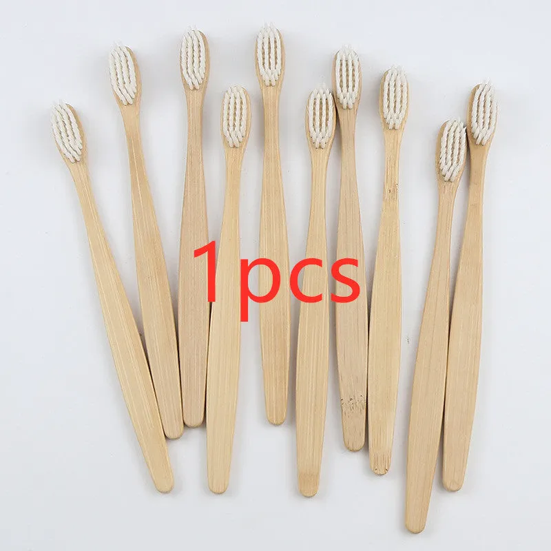Rainbow bamboo toothbrush with natural biodegradable handle in assorted colours