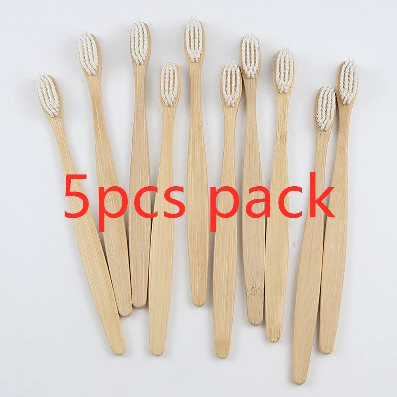 Rainbow bamboo toothbrush with natural biodegradable handle in assorted colours