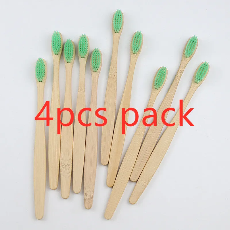 Rainbow bamboo toothbrush with natural biodegradable handle in assorted colours
