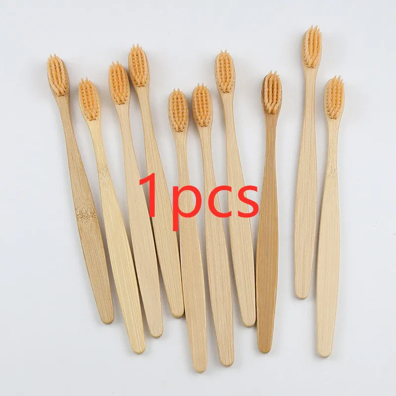 Rainbow bamboo toothbrush with natural biodegradable handle in assorted colours
