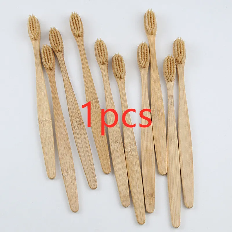 Rainbow bamboo toothbrush with natural biodegradable handle in assorted colours