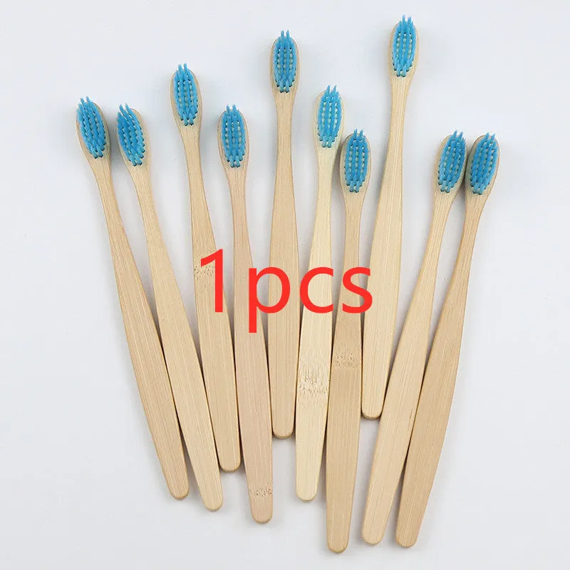 Rainbow bamboo toothbrush with natural biodegradable handle in assorted colours